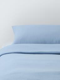 John Lewis Kids' Muslin Cotton Duvet Cover and Pillowcase Set, Cotbed (120 x 140cm)