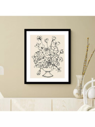 John Lewis Lucy Deaner 'Flowers in a Pedastal Vase' Framed Print & Mount, 63.5 x 53.5cm, Black - thumbnail 2