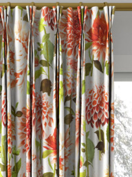 Harlequin Dahlia Made to Measure Curtains or Roman Blind, Coral/Fig Leaf/Sky - thumbnail 6