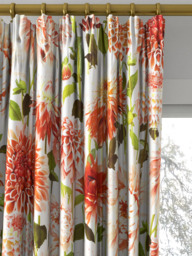 Harlequin Dahlia Made to Measure Curtains or Roman Blind, Coral/Fig Leaf/Sky - thumbnail 2