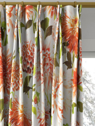 Harlequin Dahlia Made to Measure Curtains or Roman Blind, Coral/Fig Leaf/Sky - thumbnail 4