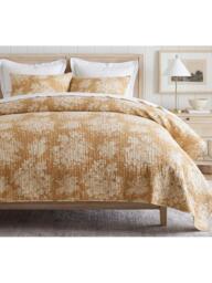Pottery Barn Juliette Toile Handcrafted Reversible Pick-Stitch Kingsize Bedspread