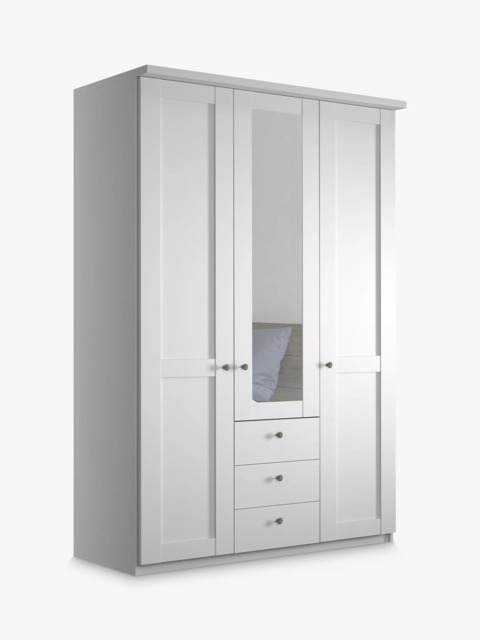 John Lewis Marlow 150cm Hinged Door Wardrobe with Mirror & 3 Drawers - image 1
