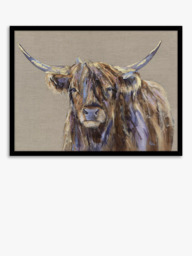 John Lewis Louise Luton 'Archie' Highland Cow Framed Print, 84.5 x 104.5cm, Brown - thumbnail 1