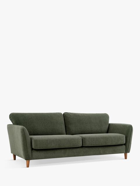 John Lewis Hamilton Large 3 Seater Sofa, Dark Leg, Khaki Chenille