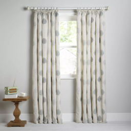 John Lewis Mini Olive Trees Embroidery Pair Lined Pencil Pleat Curtains, Duck Egg - thumbnail 4