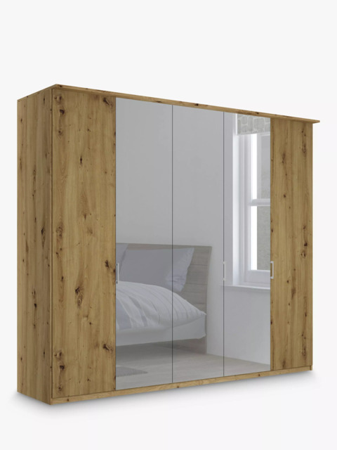 John Lewis Elstra 250cm Mirrored 5 Hinged Doors Wardrobe - image 1