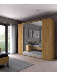 John Lewis Elstra 250cm Mirrored 5 Hinged Doors Wardrobe - thumbnail 3
