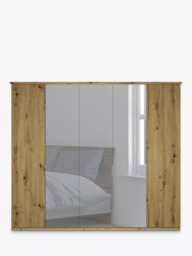 John Lewis Elstra 250cm Mirrored 5 Hinged Doors Wardrobe - thumbnail 2