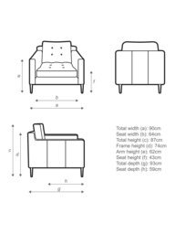 John Lewis Draper II Leather Armchair, Dark Leg - thumbnail 2