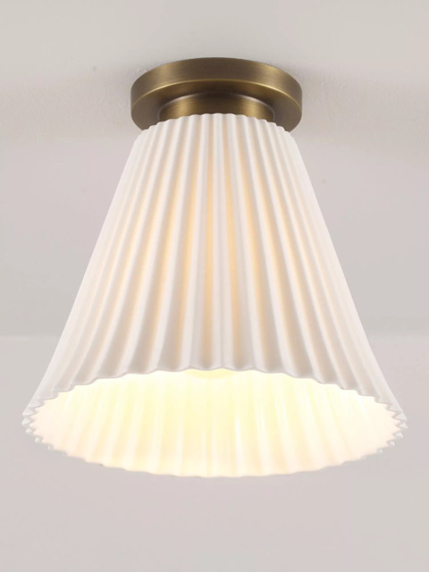 Original BTC Hector Pleat Bone China Shade Ceiling Light, Natural - image 1
