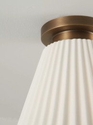 Original BTC Hector Pleat Bone China Shade Ceiling Light, Natural - thumbnail 3