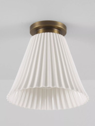 Original BTC Hector Pleat Bone China Shade Ceiling Light, Natural - thumbnail 2