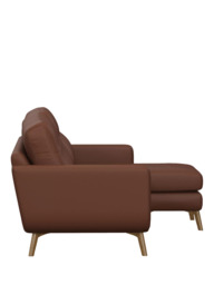 John Lewis Barbican RHF Chaise Leather Sofa, Light Leg - thumbnail 3