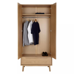 John Lewis Bow Double Wardrobe & Drawer, Natural - thumbnail 4