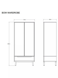 John Lewis Bow Double Wardrobe & Drawer, Natural - thumbnail 6