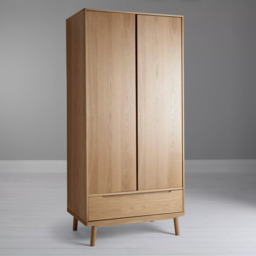 John Lewis Bow Double Wardrobe & Drawer, Natural - thumbnail 2