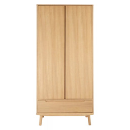John Lewis Bow Double Wardrobe & Drawer, Natural - thumbnail 3