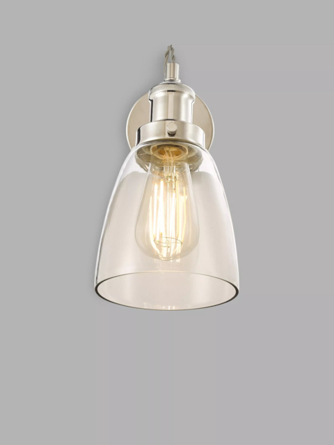 John Lewis Revival Wall Light, Clear/Polished Nickel - image 1