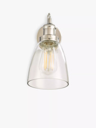 John Lewis Revival Wall Light, Clear/Polished Nickel - thumbnail 2