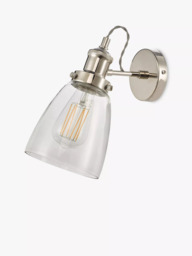 John Lewis Revival Wall Light, Clear/Polished Nickel - thumbnail 3