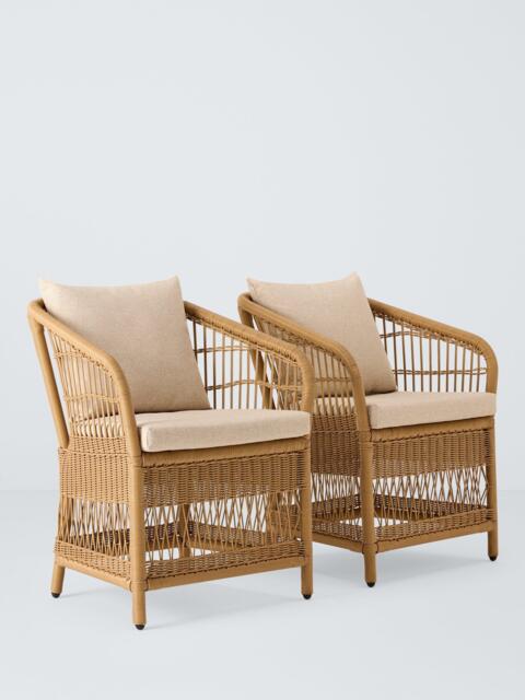John Lewis Harbour Weave Garden Dining Chairs, Set of 2, Natural - image 1