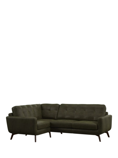 John Lewis Barbican LHF Corner End Leather Sofa, Dark Leg - image 1