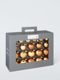 John Lewis Glass Christmas Tree Baubles, Box of 42, Gold - thumbnail 3