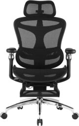 SIHOO Doro C300 Pro Ergonomic Office Chair with Ultra-Soft 6D Armrests, Dynamic Lumbar Support, Seat Depth Adjustment and Adjustable Backrest Desk Chair for Home Office with Pedal (Black) - thumbnail 1