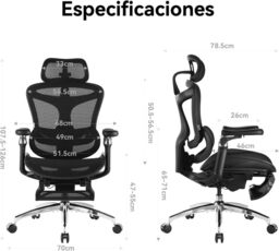 SIHOO Doro C300 Pro Ergonomic Office Chair with Ultra-Soft 6D Armrests, Dynamic Lumbar Support, Seat Depth Adjustment and Adjustable Backrest Desk Chair for Home Office with Pedal (Black) - thumbnail 3