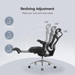 SIHOO Doro C300 Pro Ergonomic Office Chair with Ultra-Soft 6D Armrests, Dynamic Lumbar Support, Seat Depth Adjustment and Adjustable Backrest Desk Chair for Home Office with Pedal (Black) - thumbnail 5