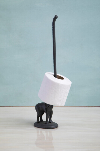 Maison by Premier Grey Finish Elephant Toilet Roll Holder - image 1