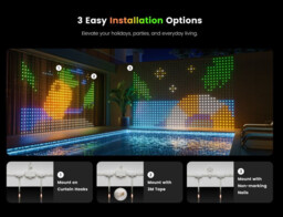 Yeelight Smart Curtain Lights - 12V-475L-1.5mx2m-BLE  – RGB LED Ambient & Mood Window Lighting with App Control for Room, Bedroom, Party & Living Room Decor - thumbnail 6