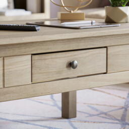 Vida Designs Coffee Table Panama 1 Drawer Solid Pine Oak Stain - thumbnail 2