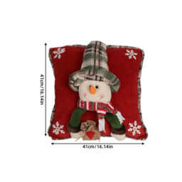 1Pc 16.14in/41cm Christmas Pillow Covers Cute 3D Snowman Reindeer Cushion Covers Holiday Pillow Cases for Sofa, Couch, Bed(Snowman) - thumbnail 5