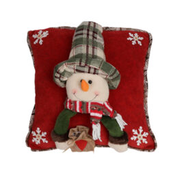 1Pc 16.14in/41cm Christmas Pillow Covers Cute 3D Snowman Reindeer Cushion Covers Holiday Pillow Cases for Sofa, Couch, Bed(Snowman) - thumbnail 1