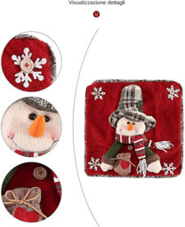 1Pc 16.14in/41cm Christmas Pillow Covers Cute 3D Snowman Reindeer Cushion Covers Holiday Pillow Cases for Sofa, Couch, Bed(Snowman) - thumbnail 2