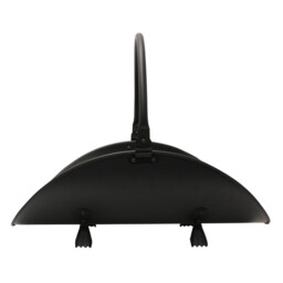 JVL Mendip Iron Fireside Log Basket Holder with Handle – Black - thumbnail 2