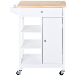 HOMCOM Kitchen Island Shelves White/Natural - thumbnail 2