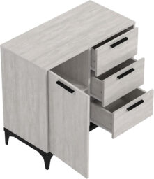 Galano Lawrence 1 Door 3 Drawer Sideboard – Cabinet Storage Organizer for Home – Storage Sideboard with Adjustable Shelves – Dusty Grey Oak Finish - thumbnail 4