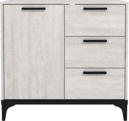 Galano Lawrence 1 Door 3 Drawer Sideboard – Cabinet Storage Organizer for Home – Storage Sideboard with Adjustable Shelves – Dusty Grey Oak Finish - thumbnail 2