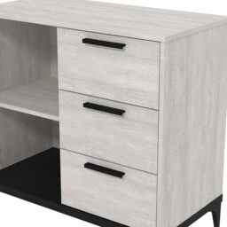 Galano Lawrence 1 Door 3 Drawer Sideboard – Cabinet Storage Organizer for Home – Storage Sideboard with Adjustable Shelves – Dusty Grey Oak Finish - thumbnail 6