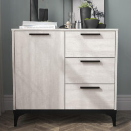 Galano Lawrence 1 Door 3 Drawer Sideboard – Cabinet Storage Organizer for Home – Storage Sideboard with Adjustable Shelves – Dusty Grey Oak Finish - thumbnail 7