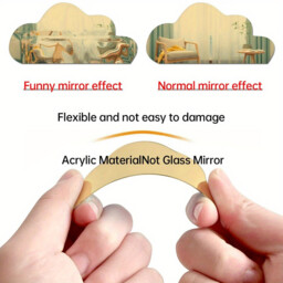 10pcs PVC mirror wall stickers, irregular wall decoration, cloud stickers，gold - thumbnail 4