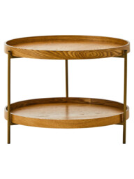 Interiors by Premier Side Table Viborg Round Natural 2 Shelf - thumbnail 4