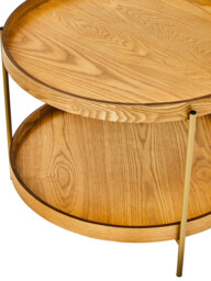 Interiors by Premier Side Table Viborg Round Natural 2 Shelf - thumbnail 2