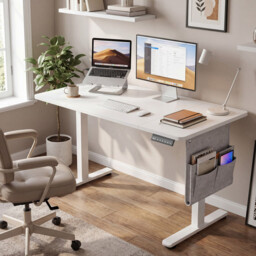 Ochama Electric Standing Desk, Height Adjustable, 120.1 x 60.1 cm, 4 Memory Heights, for Home Office, White - thumbnail 4