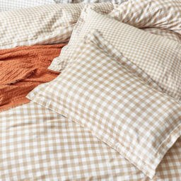 Yard Duvet Cover Set Barton Check 100% Cotton Biscuit Double - thumbnail 3