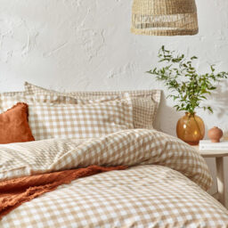 Yard Duvet Cover Set Barton Check 100% Cotton Biscuit Double - thumbnail 4