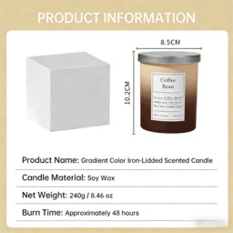 Zooly Dopamine Gradient-Colored Scented Candle - Coffee Bean, 240G, 1PC - thumbnail 6